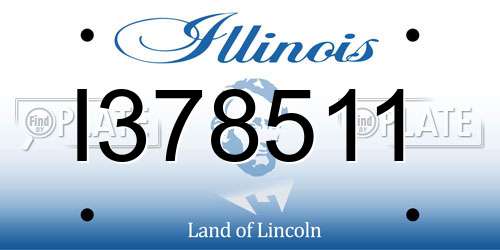 I378511 Illinois License Plate