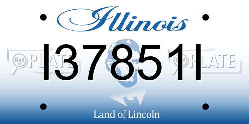 I37851I Illinois License Plate