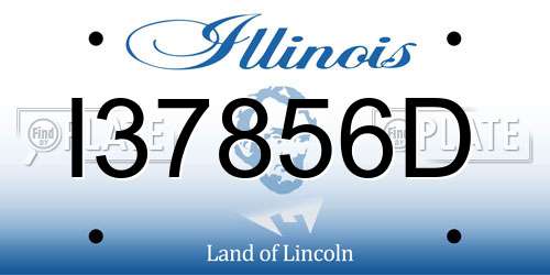 I37856D Illinois License Plate