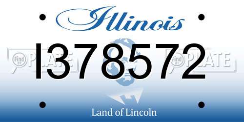 I378572 Illinois License Plate