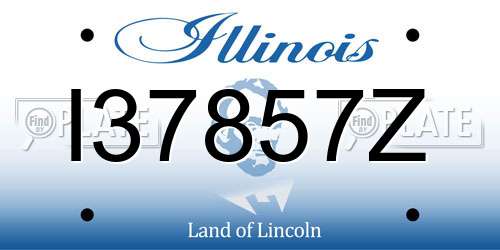 I37857Z Illinois License Plate