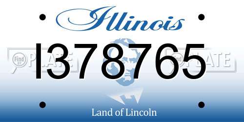 I378765 Illinois License Plate