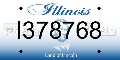 I378768 Illinois License Plate