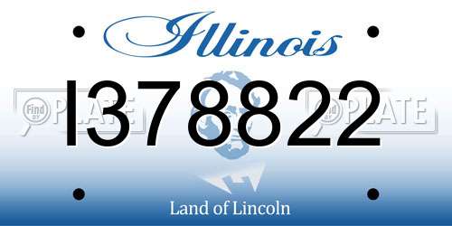 I378822 Illinois License Plate