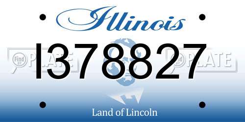 I378827 Illinois License Plate