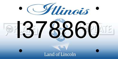 I378860 Illinois License Plate