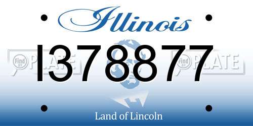 I378877 Illinois License Plate
