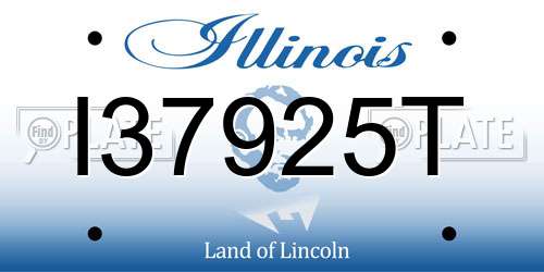 I37925T Illinois License Plate