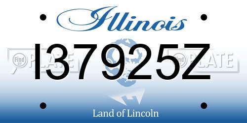 I37925Z Illinois License Plate