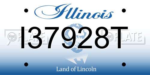 I37928T Illinois License Plate