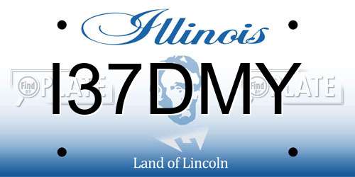 I37DMY Illinois License Plate