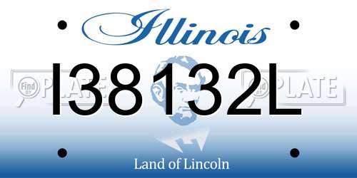 I38132L Illinois License Plate