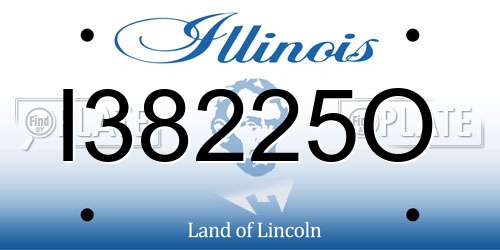 I38225O Illinois License Plate