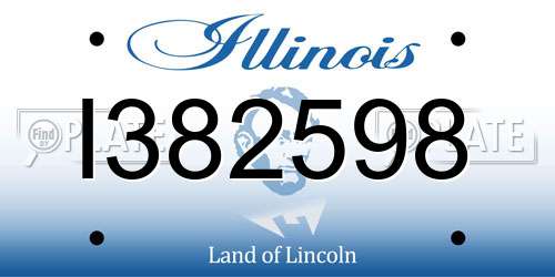 I382598 Illinois License Plate