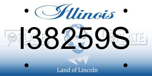 I38259S Illinois License Plate