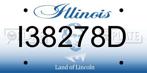 I38278D Illinois License Plate