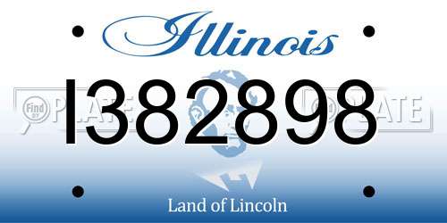 I382898 Illinois License Plate