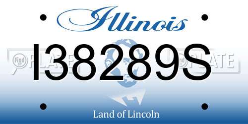 I38289S Illinois License Plate