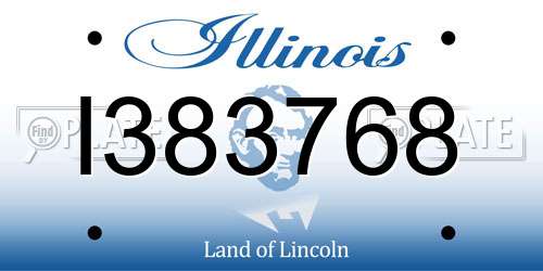 I383768 Illinois License Plate