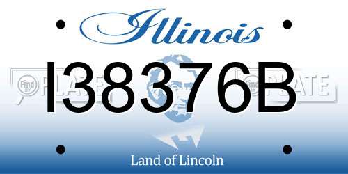 I38376B Illinois License Plate