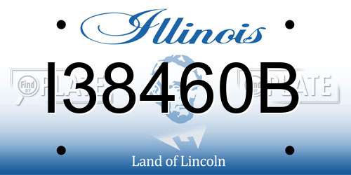 I38460B Illinois License Plate