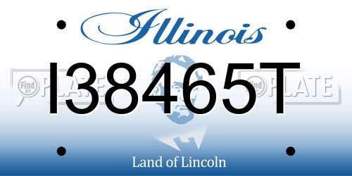 I38465T Illinois License Plate