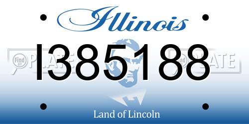 I385188 Illinois License Plate