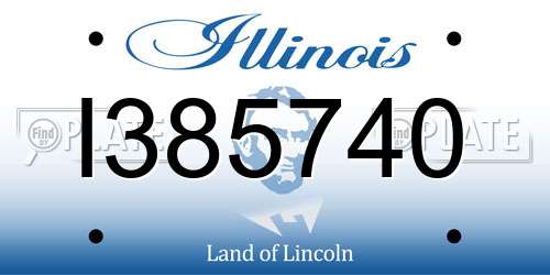 I385740 Illinois License Plate