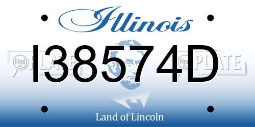 I38574D Illinois License Plate
