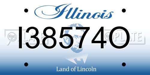 I38574O Illinois License Plate