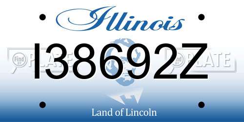 I38692Z Illinois License Plate