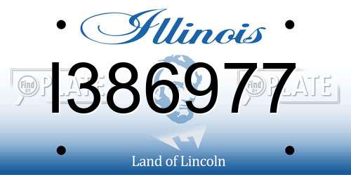 I386977 Illinois License Plate