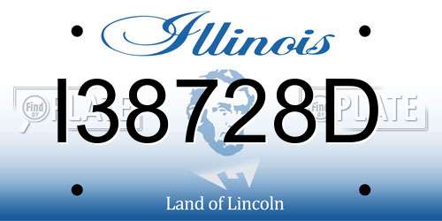 I38728D Illinois License Plate