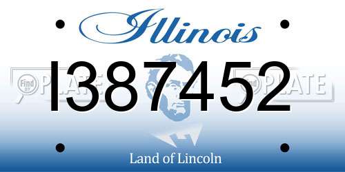 I387452 Illinois License Plate