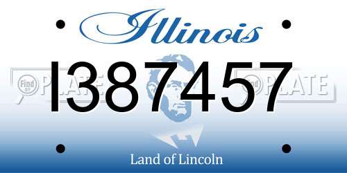 I387457 Illinois License Plate