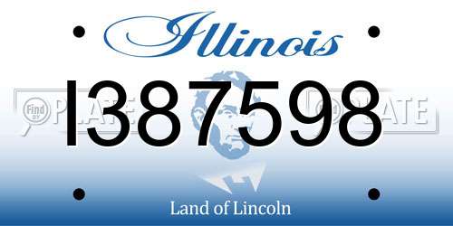 I387598 Illinois License Plate