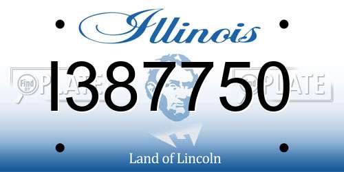 I387750 Illinois License Plate
