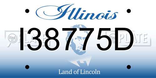I38775D Illinois License Plate