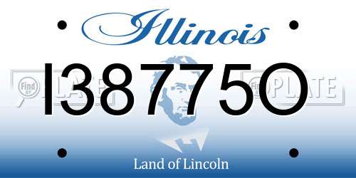 I38775O Illinois License Plate