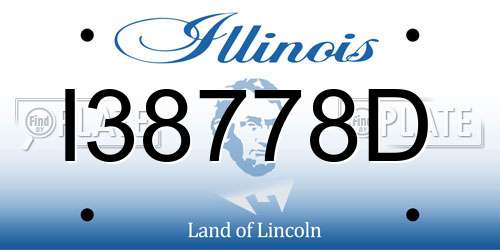 I38778D Illinois License Plate