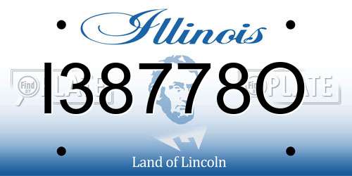 I38778O Illinois License Plate