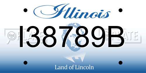 I38789B Illinois License Plate