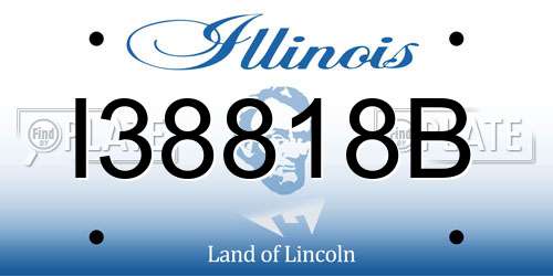 I38818B Illinois License Plate