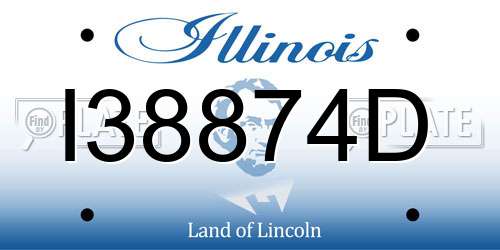 I38874D Illinois License Plate