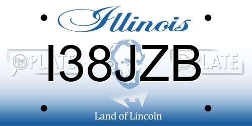 I38JZB Illinois License Plate