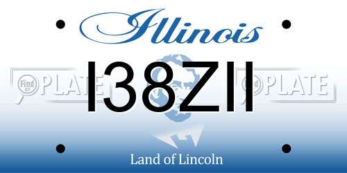 I38ZII Illinois License Plate