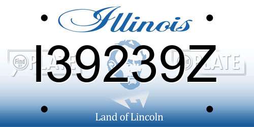 I39239Z Illinois License Plate