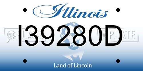 I39280D Illinois License Plate