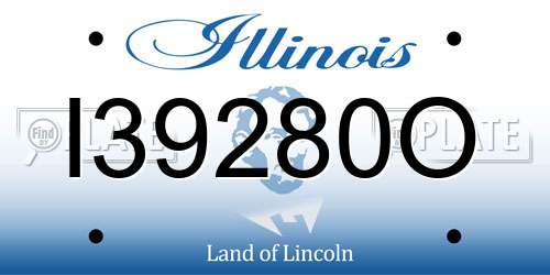 I39280O Illinois License Plate