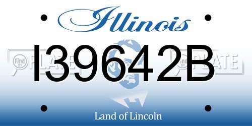 I39642B Illinois License Plate